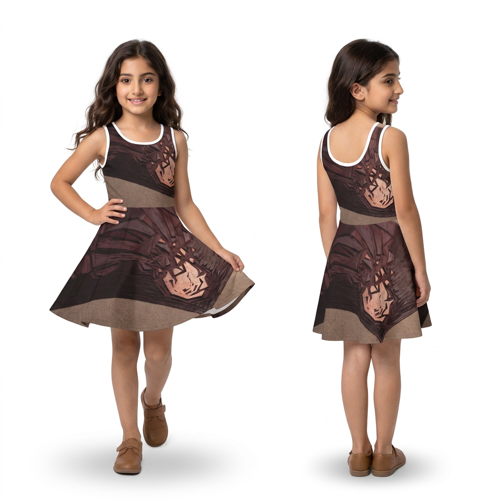 Vestido playero para niña con arte geométrico de cristal