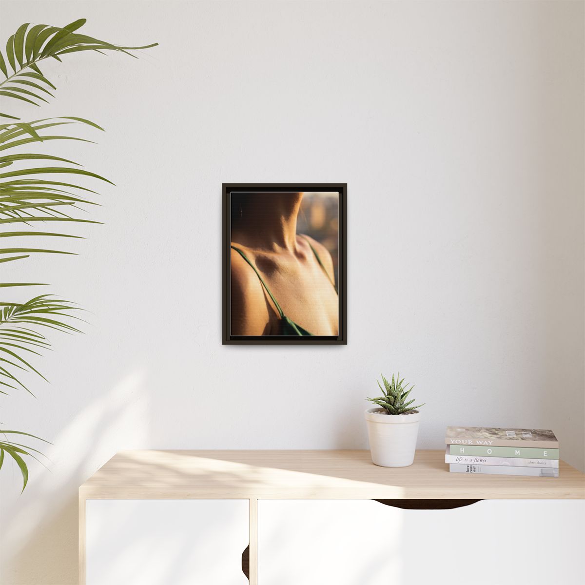 Golden Hour Matte Canvas - Framed Sunset Wall Art — Espresso...