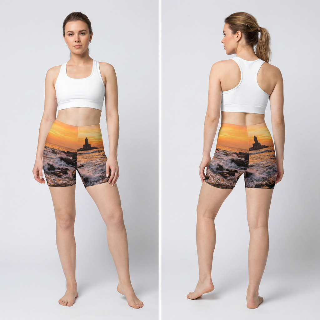 Women's Biker Shorts - Ocean Sunrise
