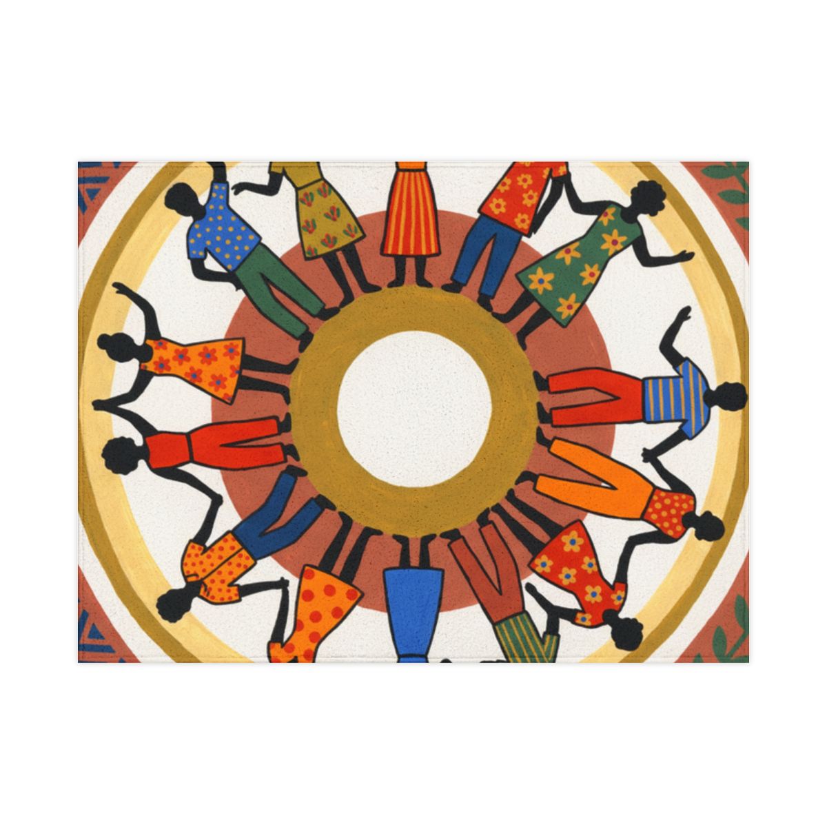 Toddler Blanket - Unity Mandala Folk Art | Echovira Gallery