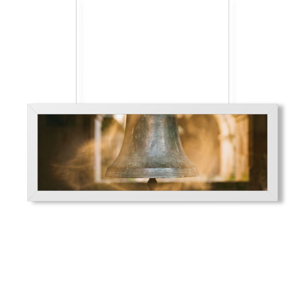 Framed Horizontal Poster - Cloister Bell — White (14×11... |...