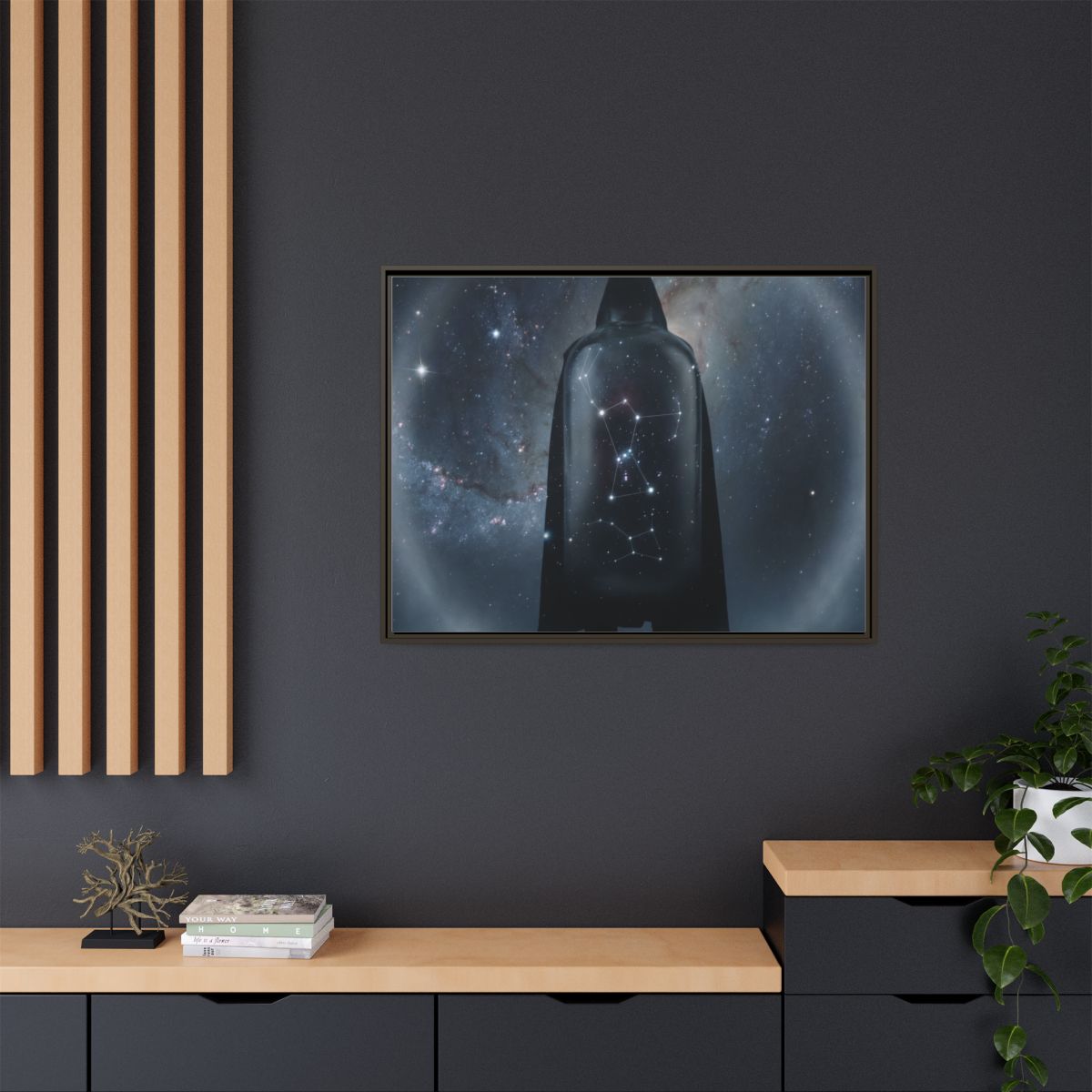 Framed Matte Canvas - Cosmic Sentinel — Espresso / 1.25"......
