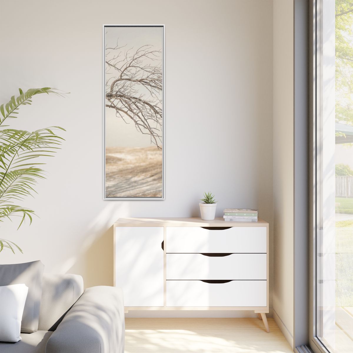 Matte Canvas, Framed - Winter Branch Solitude Landscape —......