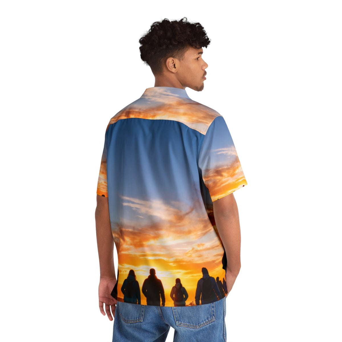 Men's Hawaiian Shirt - Golden Dawn Trek