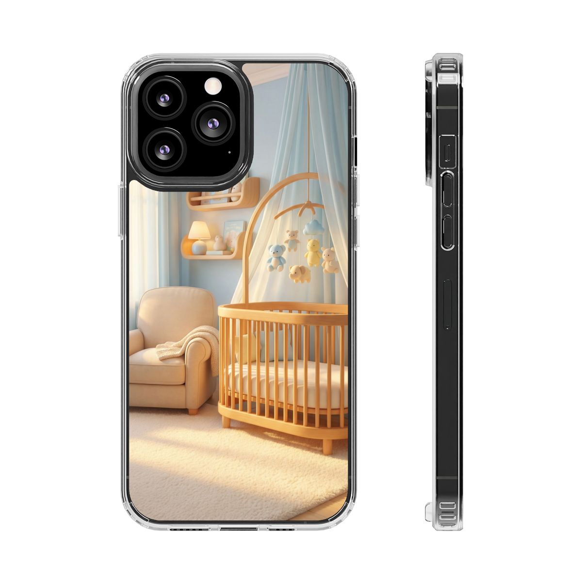 Clear Impact-Resistant Cases - Soft Blue Clear Phone Case...