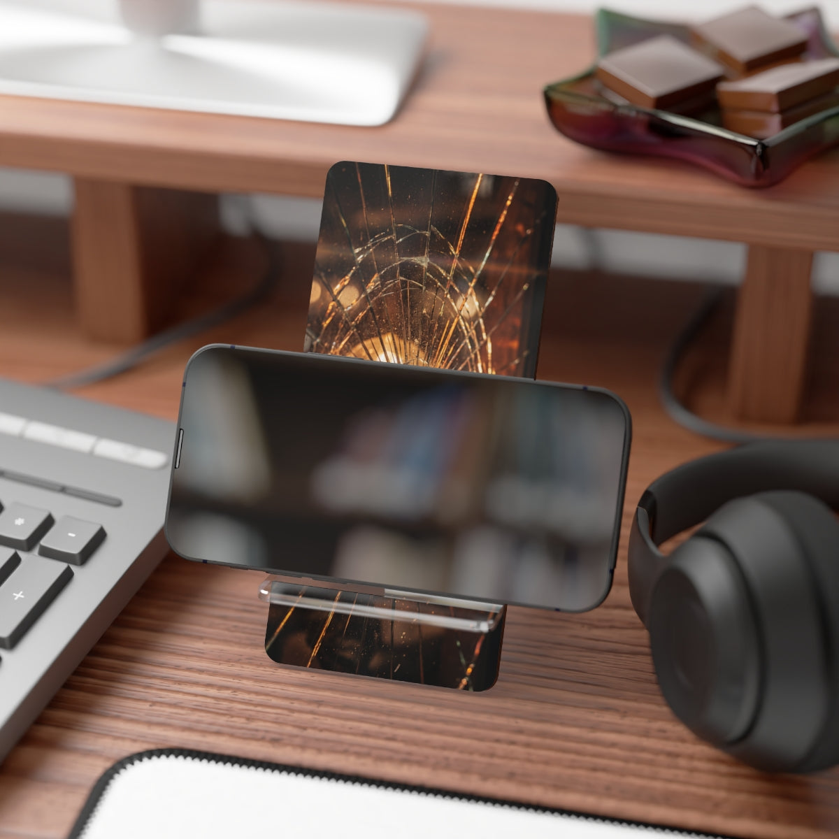 Mobile Display Stand for Smartphones - Golden Shattered... |...
