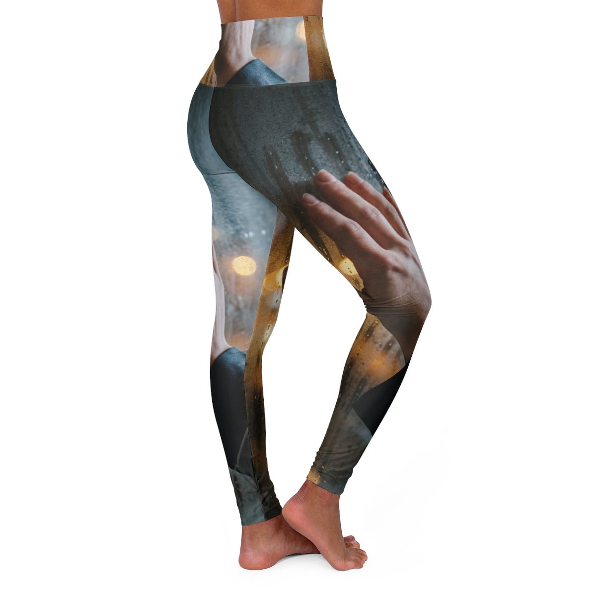 High Waisted Yoga Leggings - Rainy City | Echovira Gallery