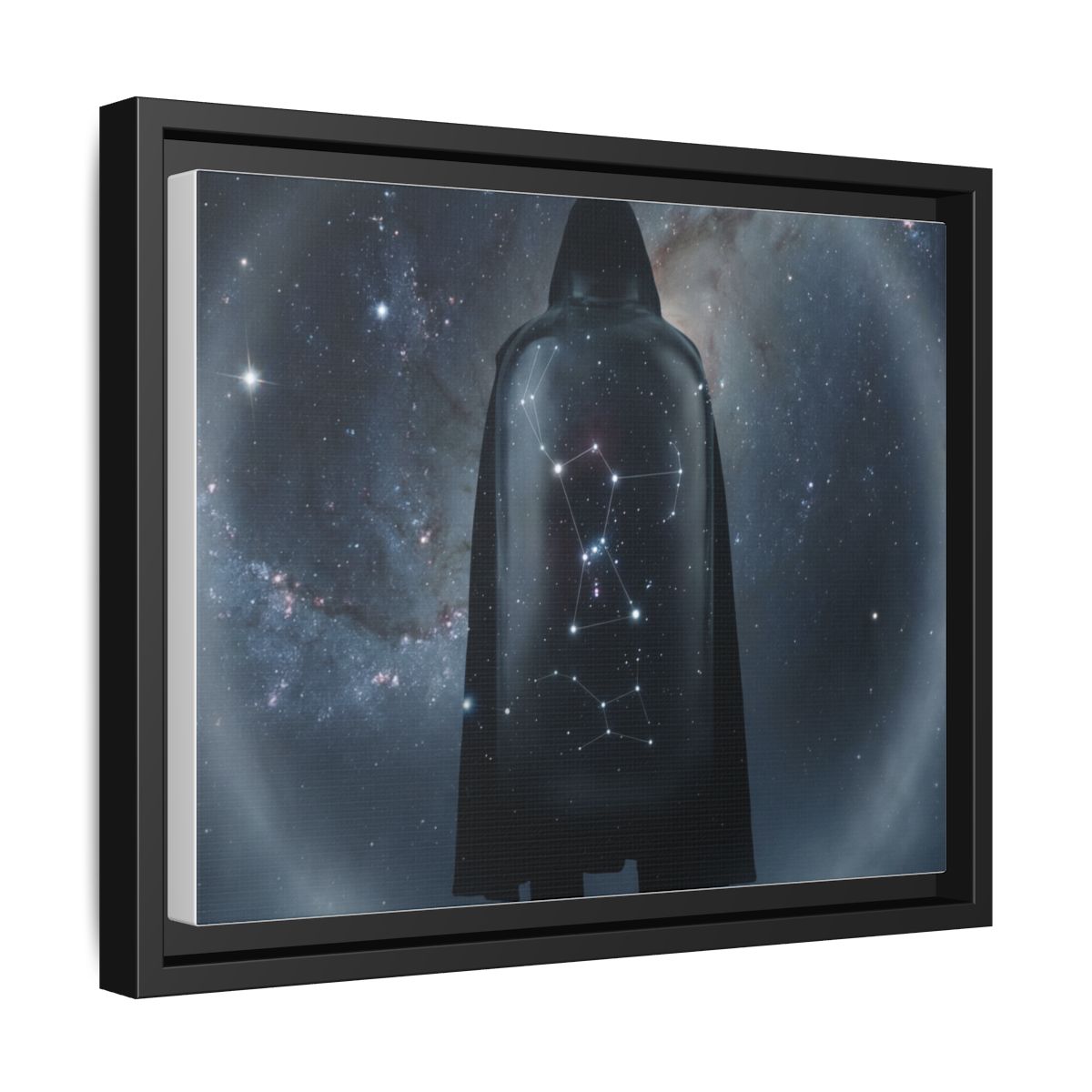 Framed Matte Canvas - Cosmic Sentinel — Black / 1.25" (10×8, 12×9, 14×11, 16×12, 20×10, 18×12, 20×16, 24×16, 24×18, 36×12, 24×20, 32×16, 30×20, 30×24, 32×24, 48×16, 36×24, 48×24, 40×30, 60×20, 48×32, 60×30 & 60×40)