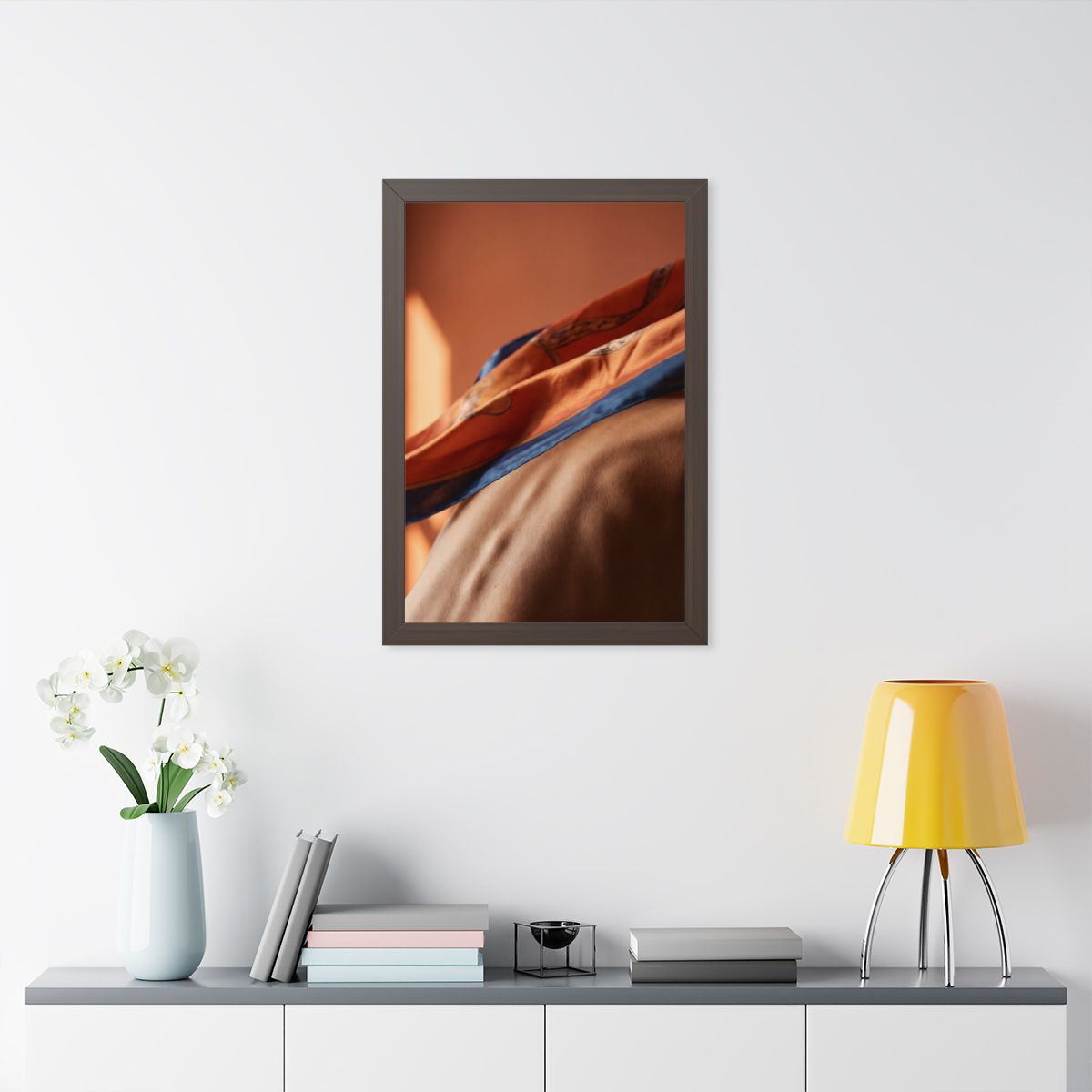 Framed Vertical Poster - Silk Silhouette — Walnut (11×14......