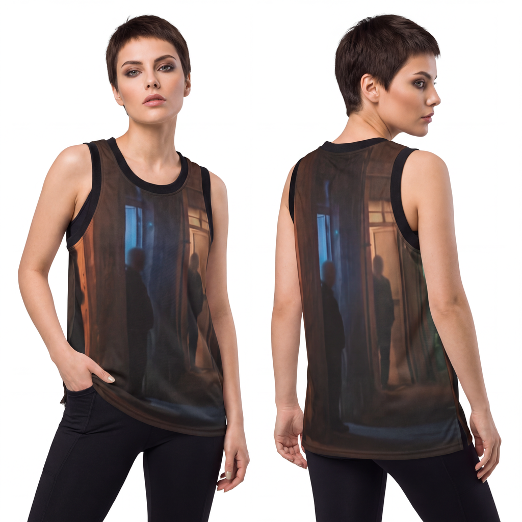 Unisex Basketball Jersey - Shadowed Alleyway Mystery Art......