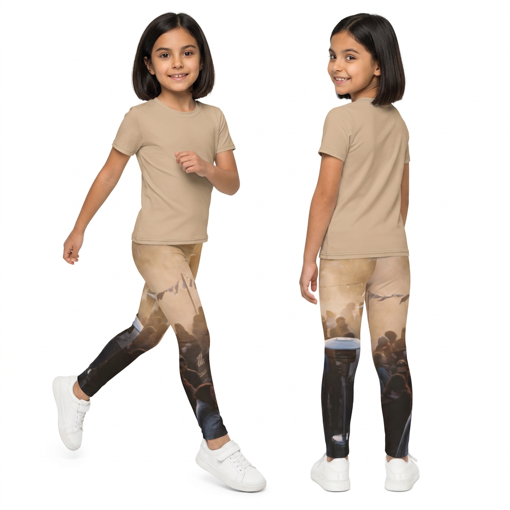 Legging enfant avec coucher de soleil sur les toits