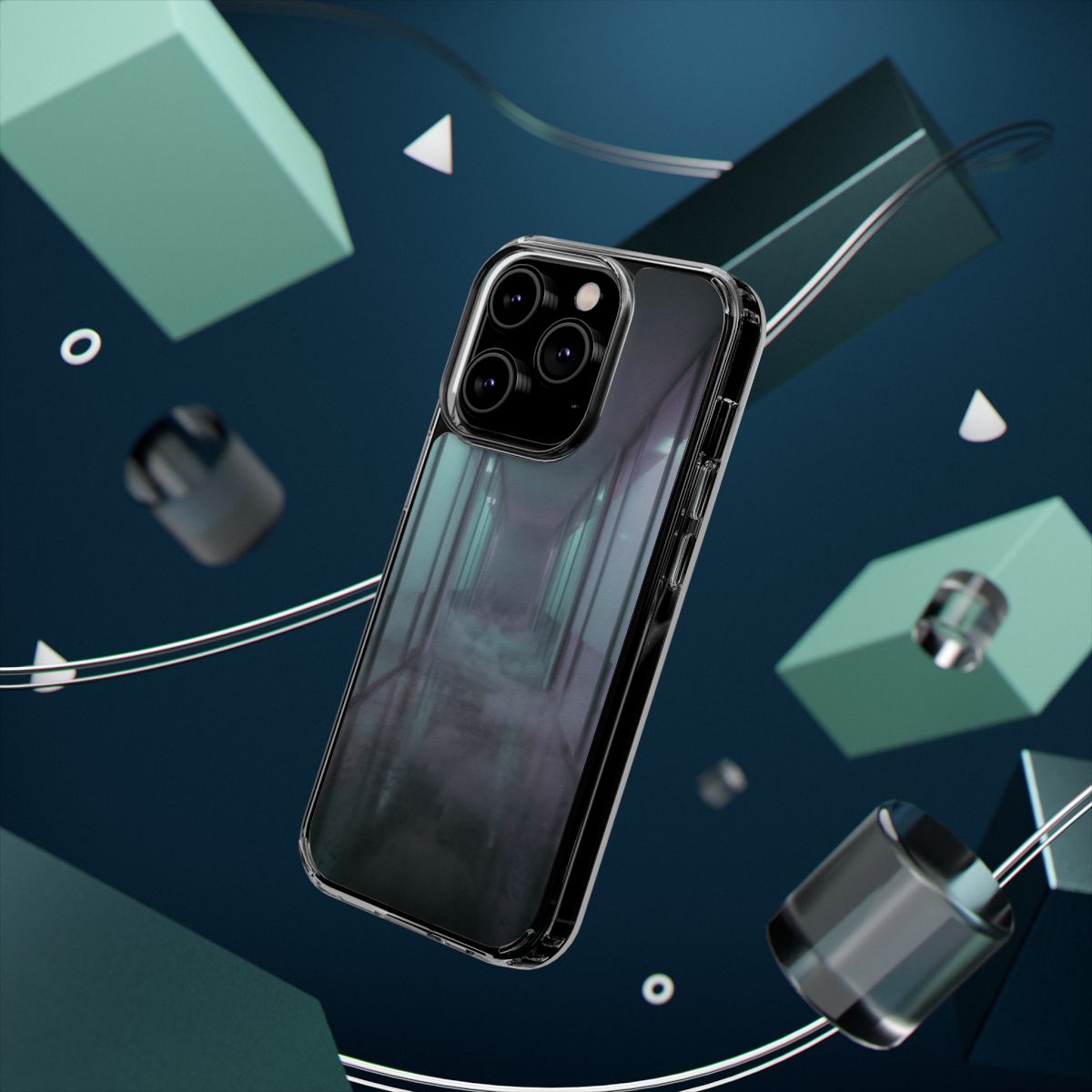 Clear Impact-Resistant Apple iPhone Cases - Liminal Corridor | iPhone 17 Pro Max, 17 Pro, 17 Air & More