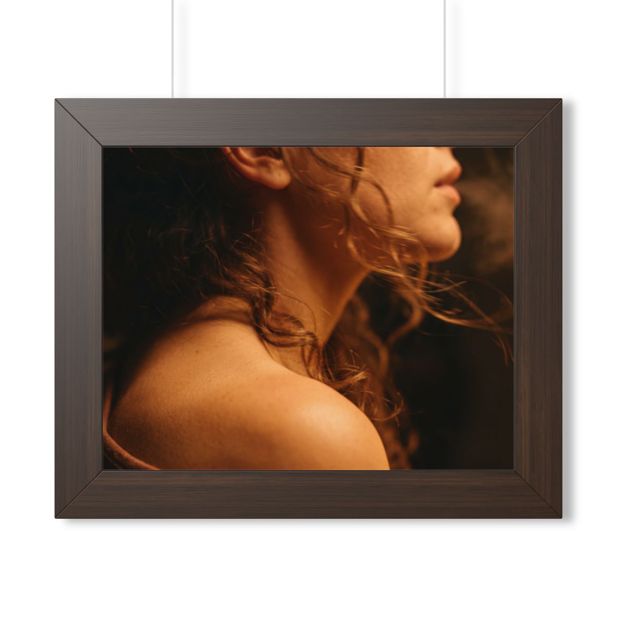 Framed Horizontal Poster - Golden Hour Silhouette Art —... |...