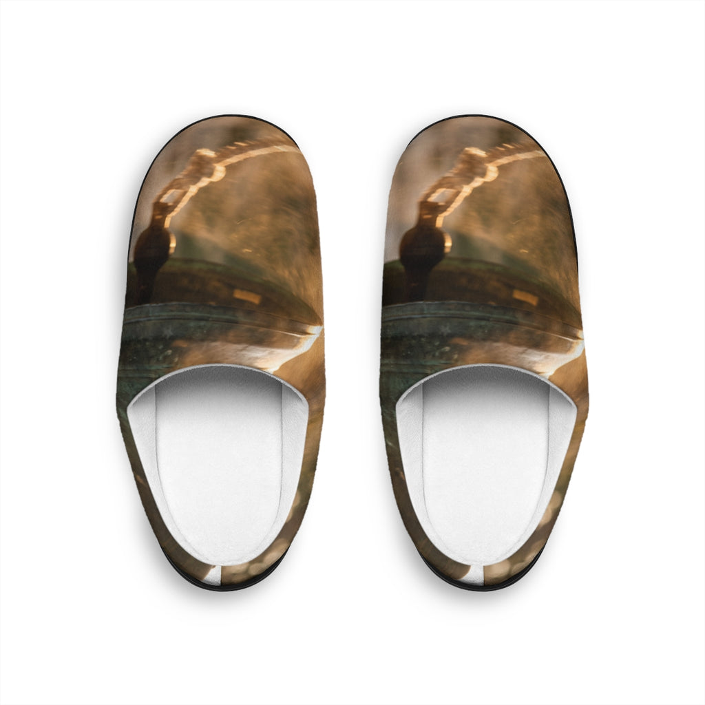 Women's Indoor Slippers - Golden Hour Church Bell Fine Art |...
