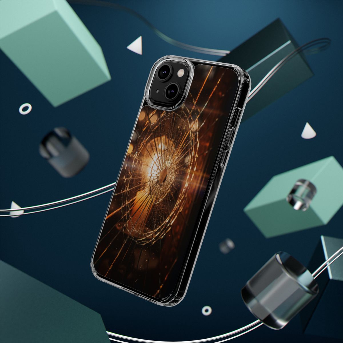 Clear Impact-Resistant Case - Fractured Glow