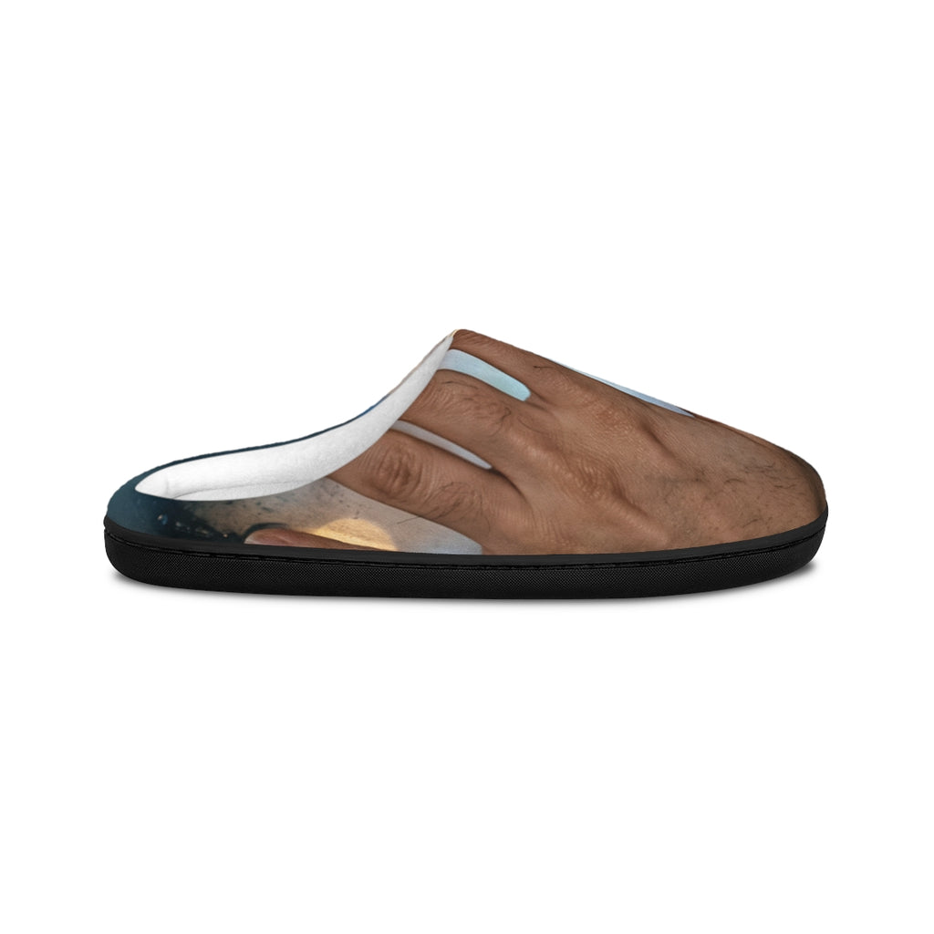 Men's Indoor Slippers with Rainy City Art
