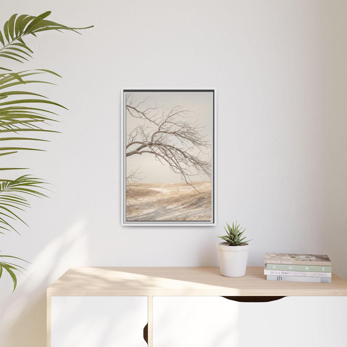 Matte Canvas, Framed - Winter Branch Solitude Landscape —......