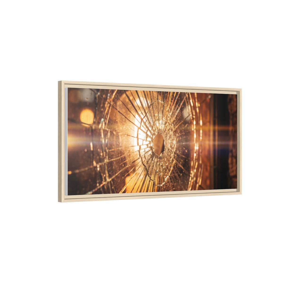 Framed Matte Canvas - Shattered Glass — Natural / 1.25"