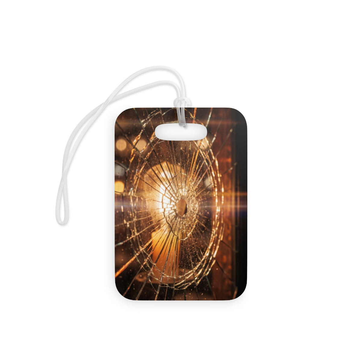 Luggage Tags - Golden Fracture Shattered Glass Art |...