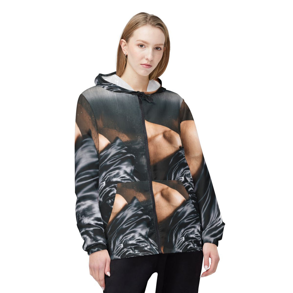 Dark Chiaroscuro Form Unisex Windbreaker Jacket