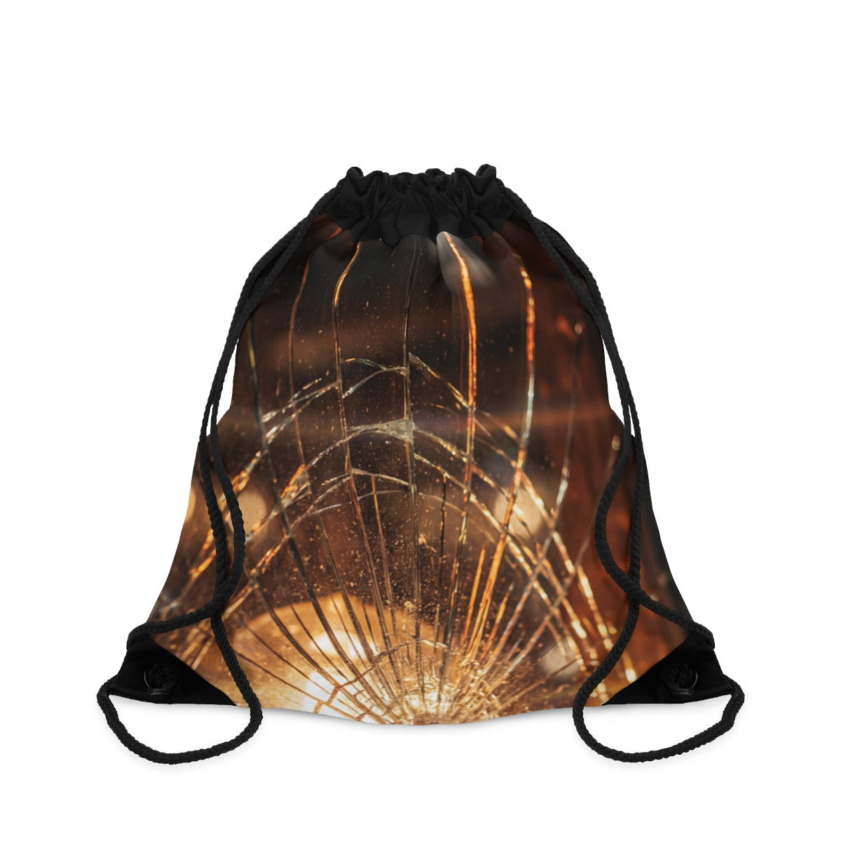 Drawstring Bag - Golden Shattered Glass Cinematic Mood |...