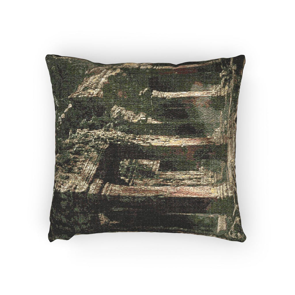 Woven Pillow - Ancient Temple Sanctuary | Echovira Gallery
