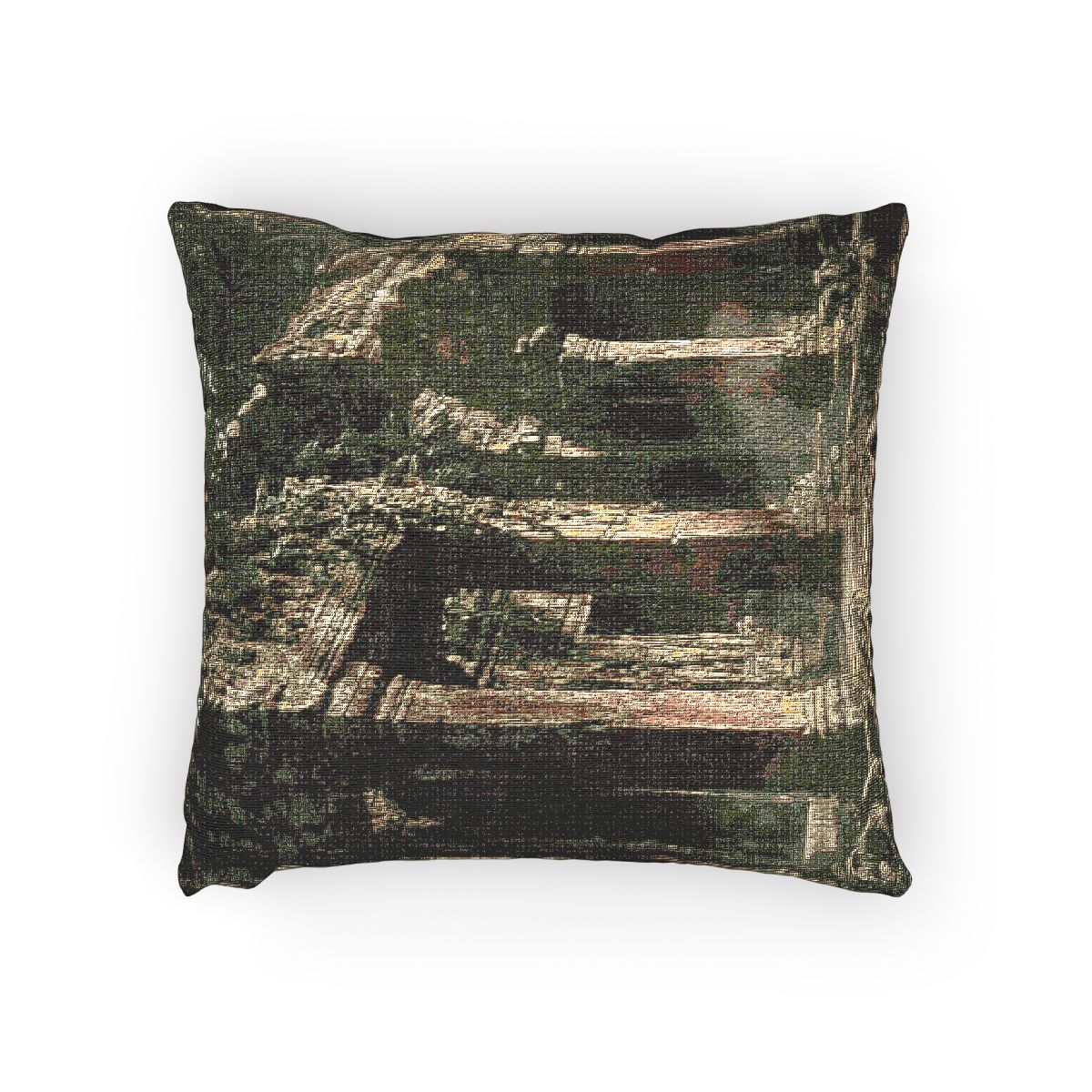 Woven Pillow - Ancient Temple Sanctuary | Echovira Gallery