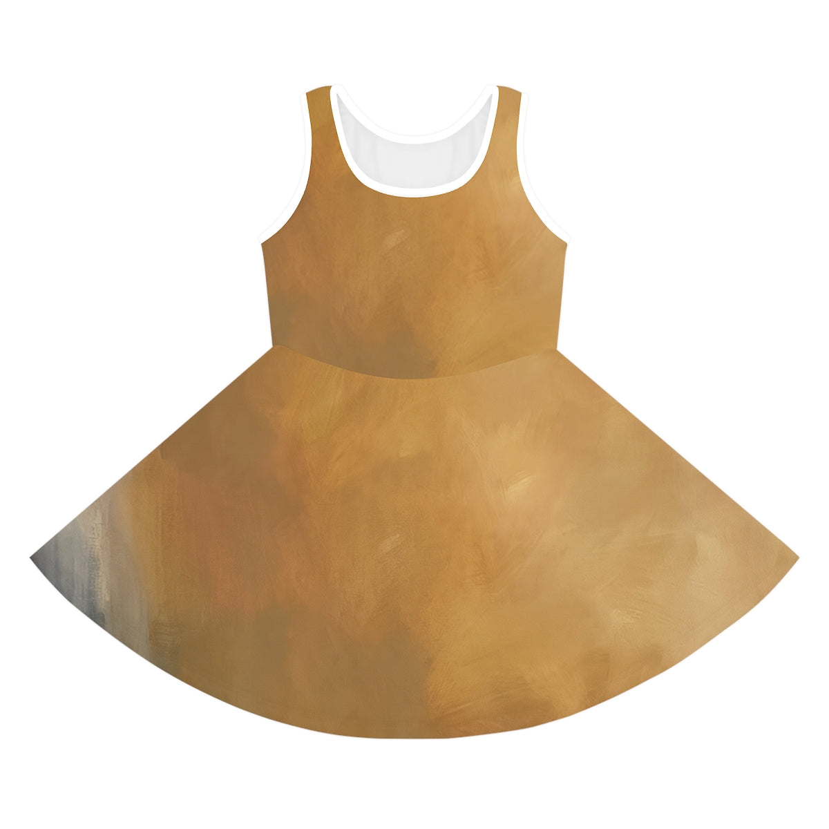 Girls' Sundress with Warm Abstract Art