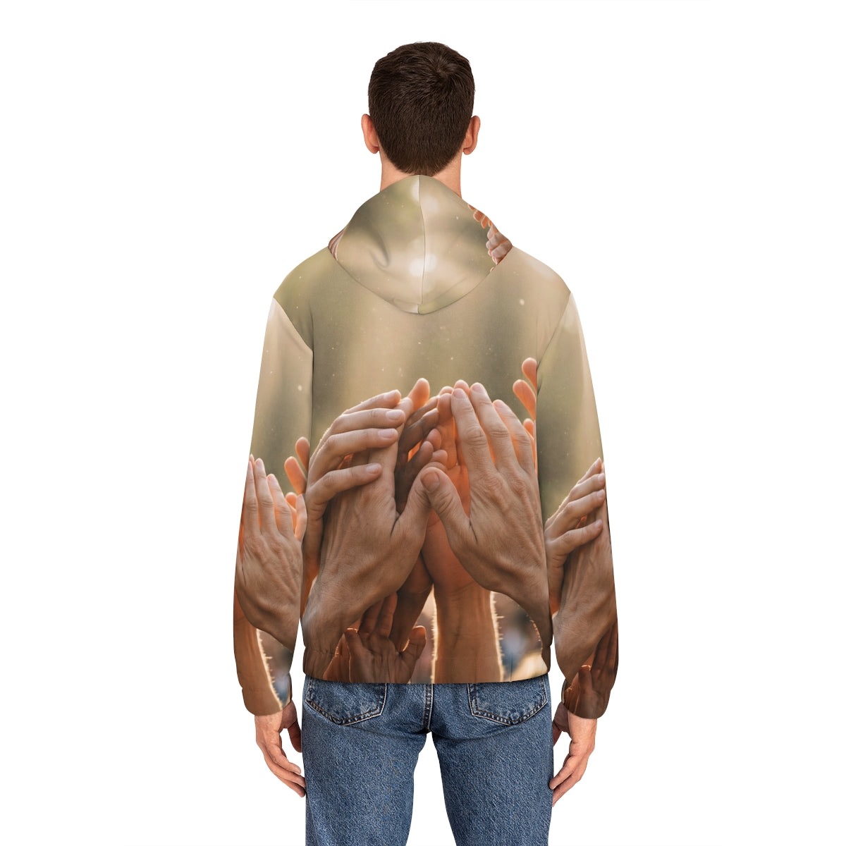 Men's Full-Zip Hoodie - Golden Rays of Unity Wall Art |...