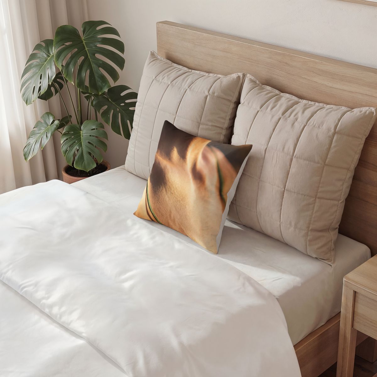 Golden Hour Poly Velvet Pillow - Emerald Sunset | Echovira...
