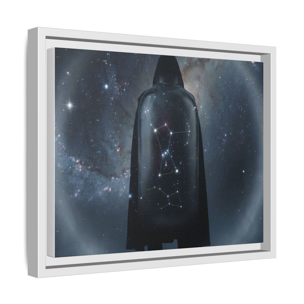 Framed Matte Canvas - Cosmic Sentinel — White / 1.25" (10×8, 12×9, 14×11, 16×12, 20×10, 18×12, 20×16, 24×16, 24×18, 36×12, 24×20, 32×16, 30×20, 30×24, 32×24, 48×16, 36×24, 48×24, 40×30, 60×20, 48×32, 60×30 & 60×40)