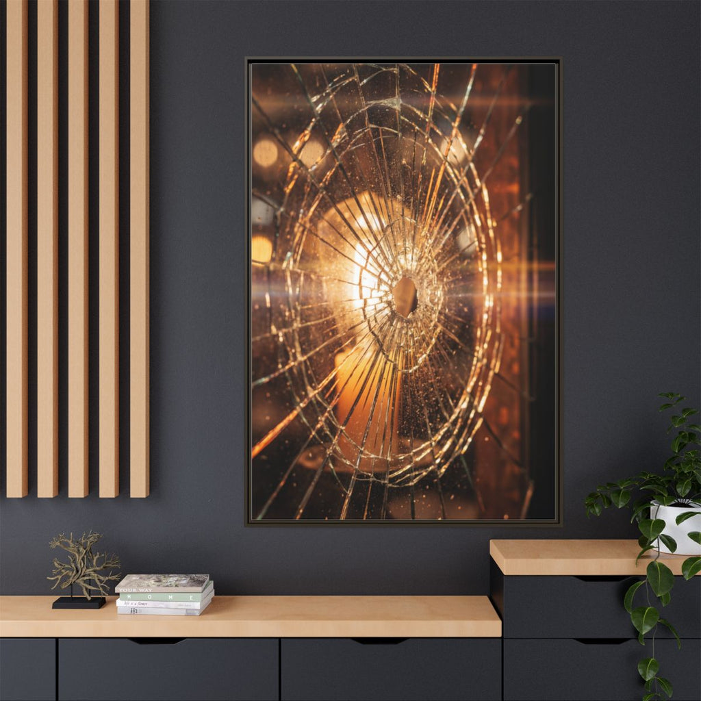 Matte Canvas, Framed - Golden Fractured Art — Espresso /......