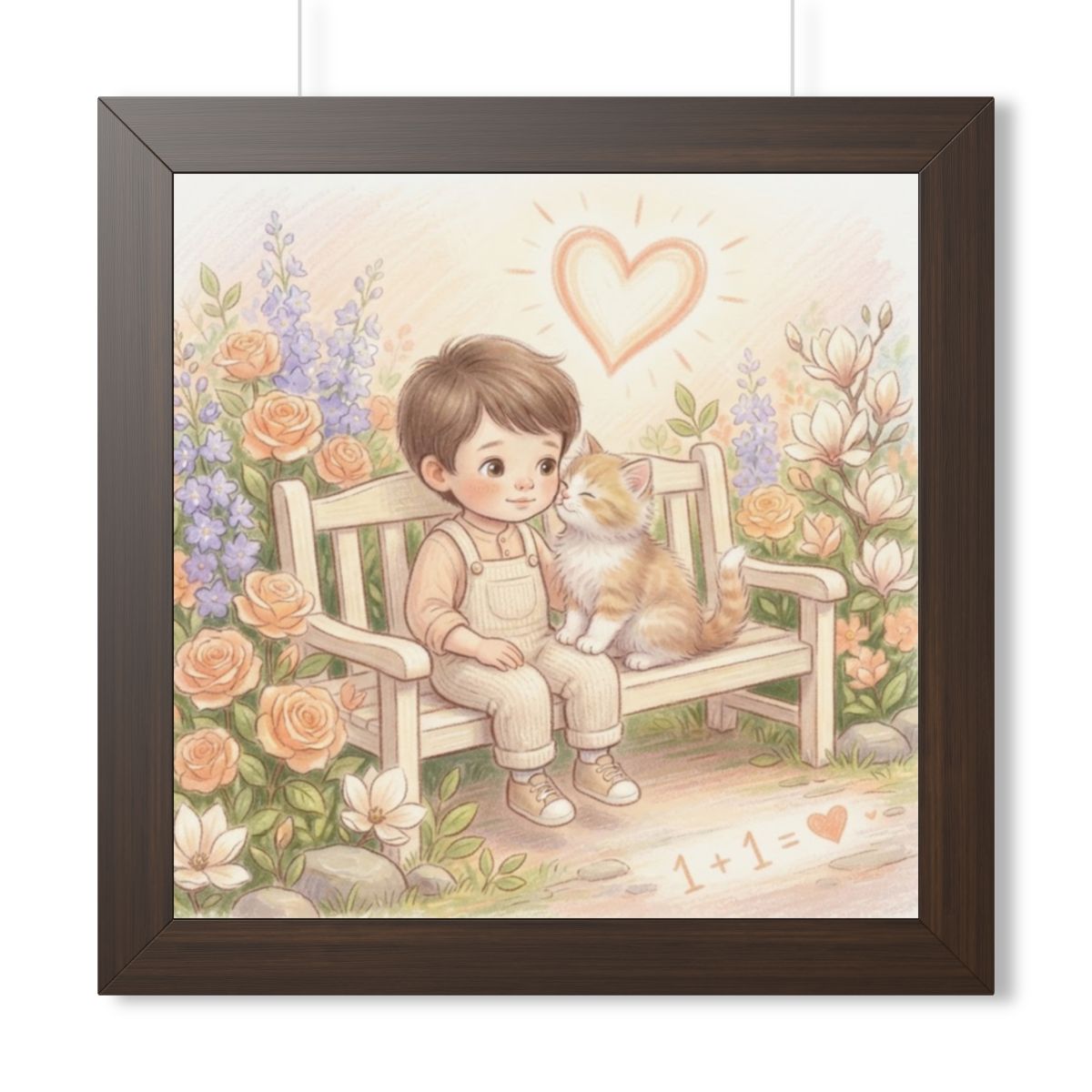Framed Vertical Poster - Tender Garden Friendship Storybook...