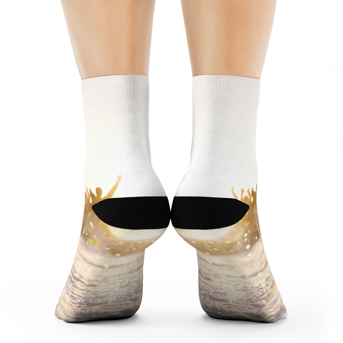 Crew Socks with Golden Hour Crowd Art
