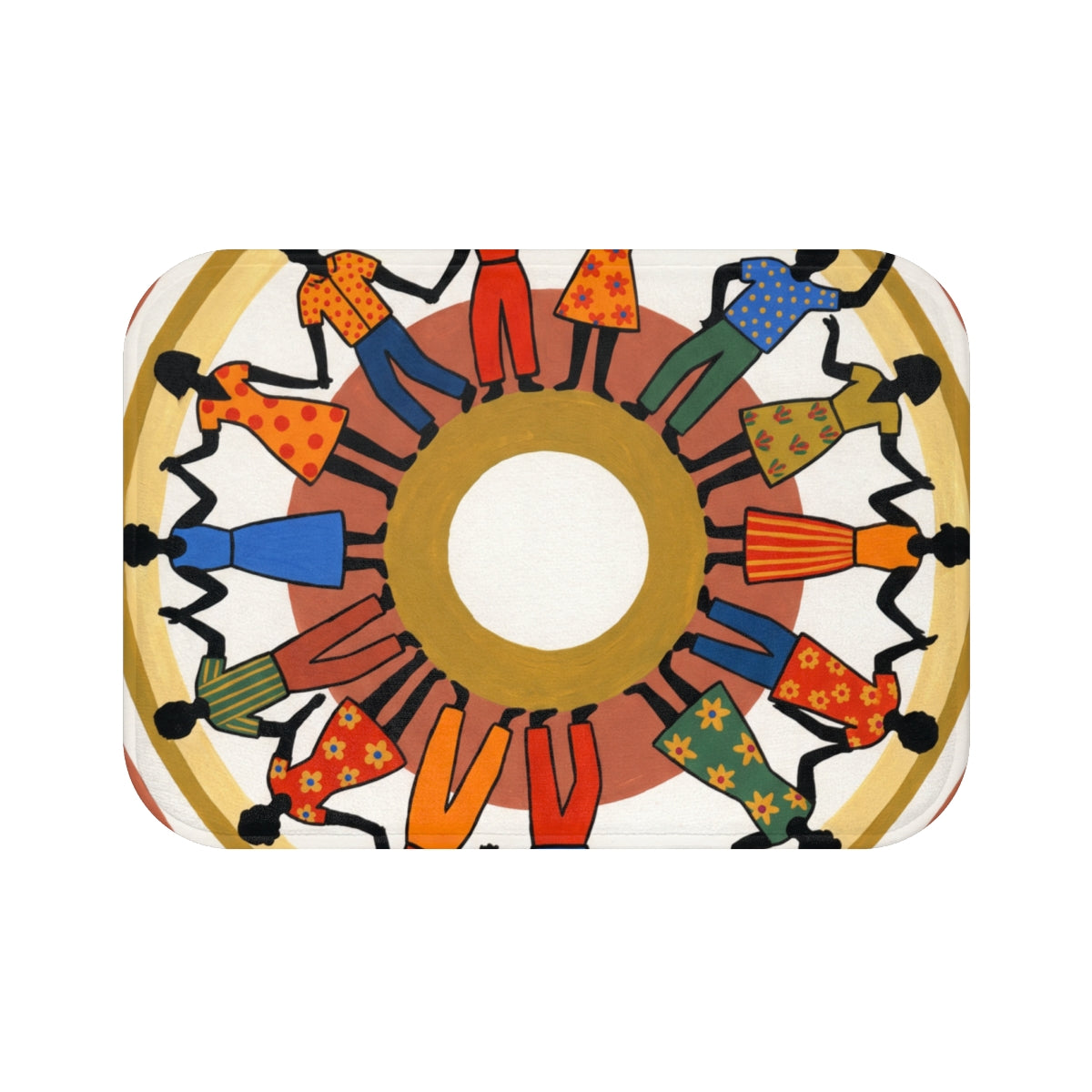 Bath Mat - Unity Mandala Folk Art | Echovira Gallery