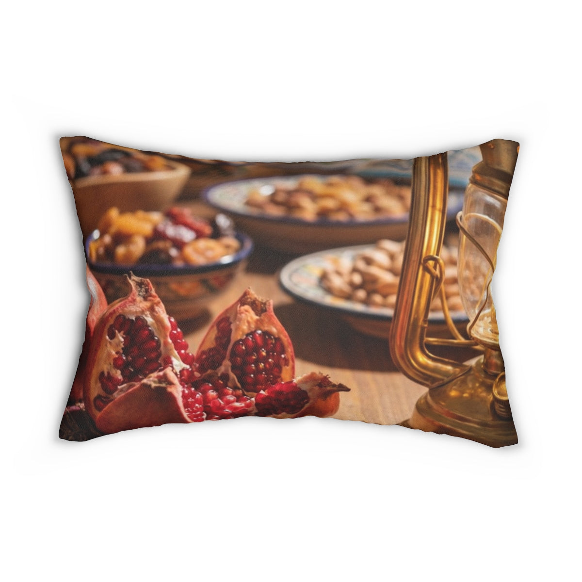 Spun Polyester Lumbar Pillow - Cozy Amber Glow | Echovira...