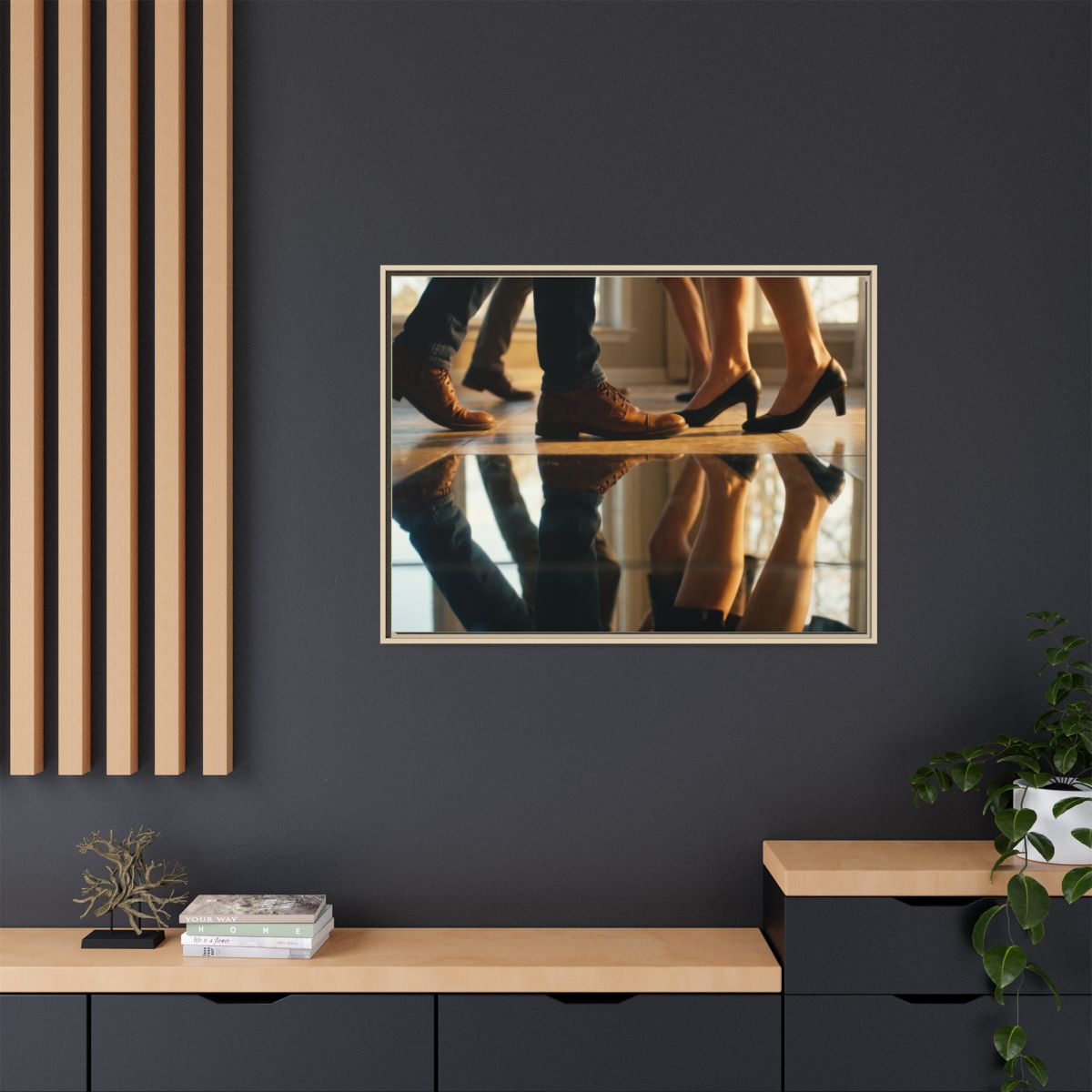 Matte Canvas, Framed - Golden Hour Reflections Cinematic Art...