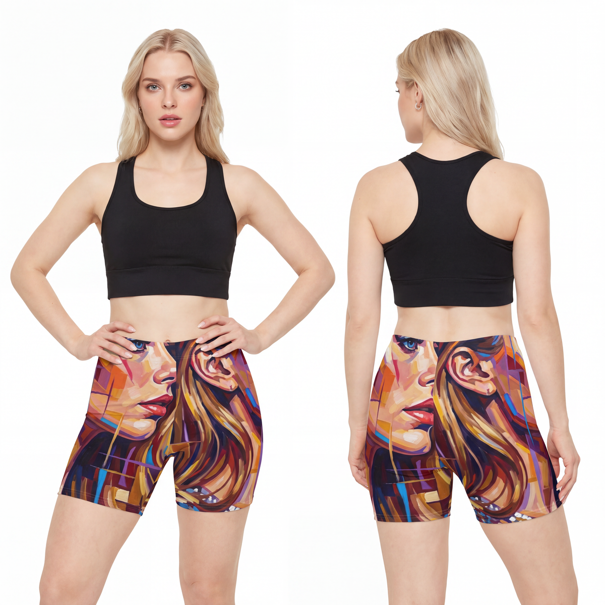 Women's Biker Shorts - Shattered Elegance | Echovira Gallery
