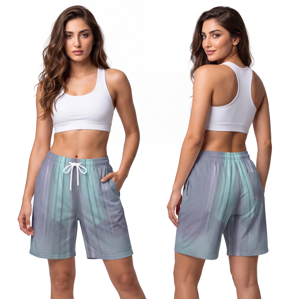 Athletic Long Shorts - Liminal Corridor Fog Art Print |...