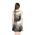Girls' Sleeveless Sundress with Vintage Railway Art