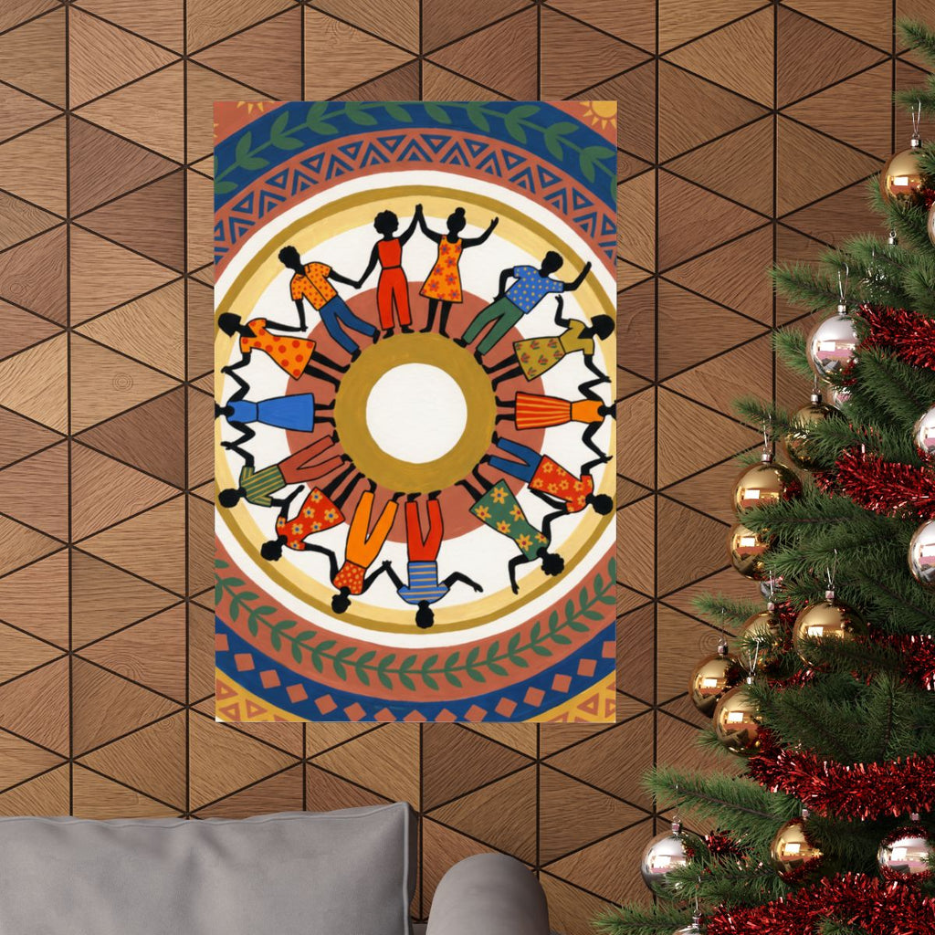 Matte Vertical Poster - Unity Mandala Folk Art (8×10 & 36×54)