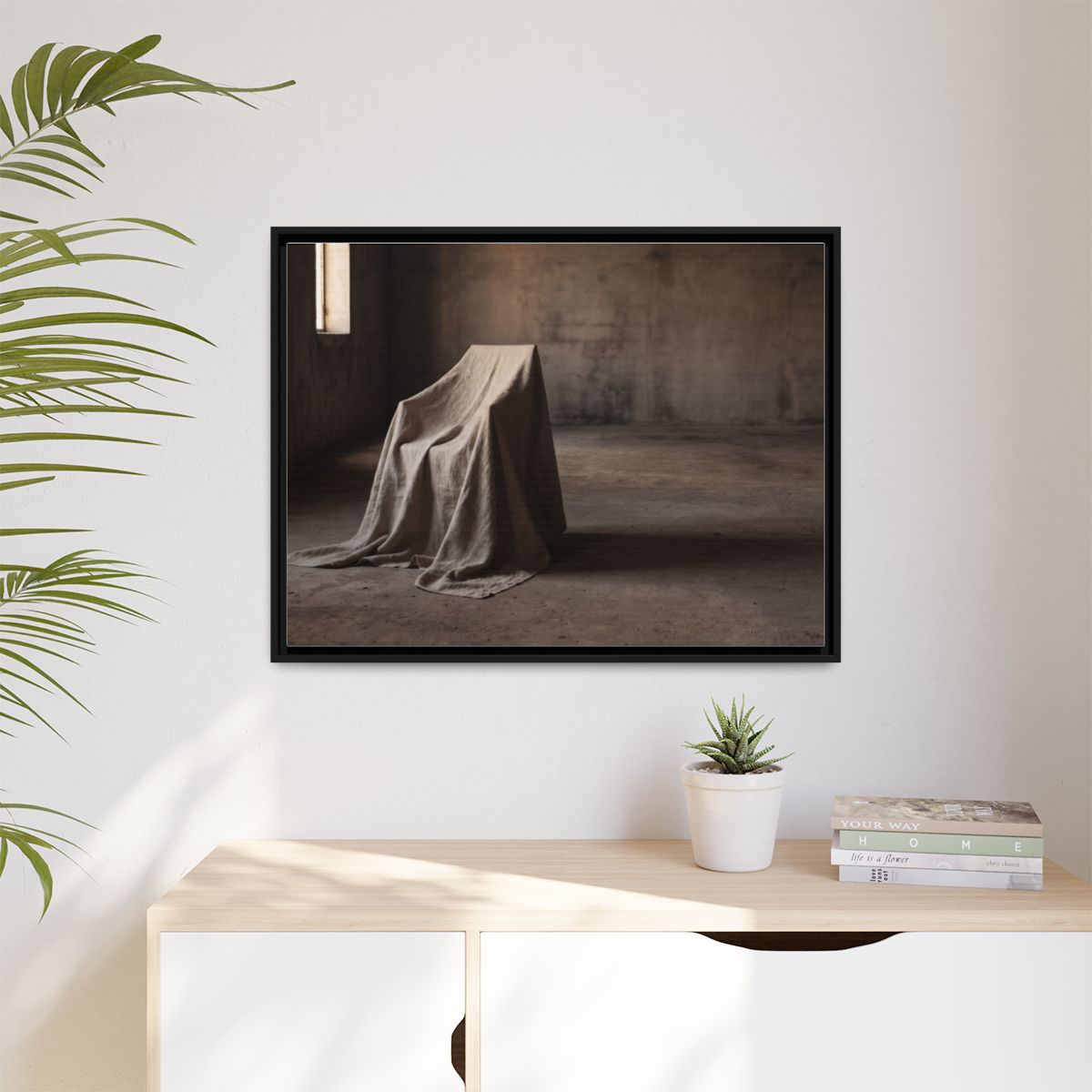 Matte Canvas, Framed - Draped Silence Still Life Art... |...