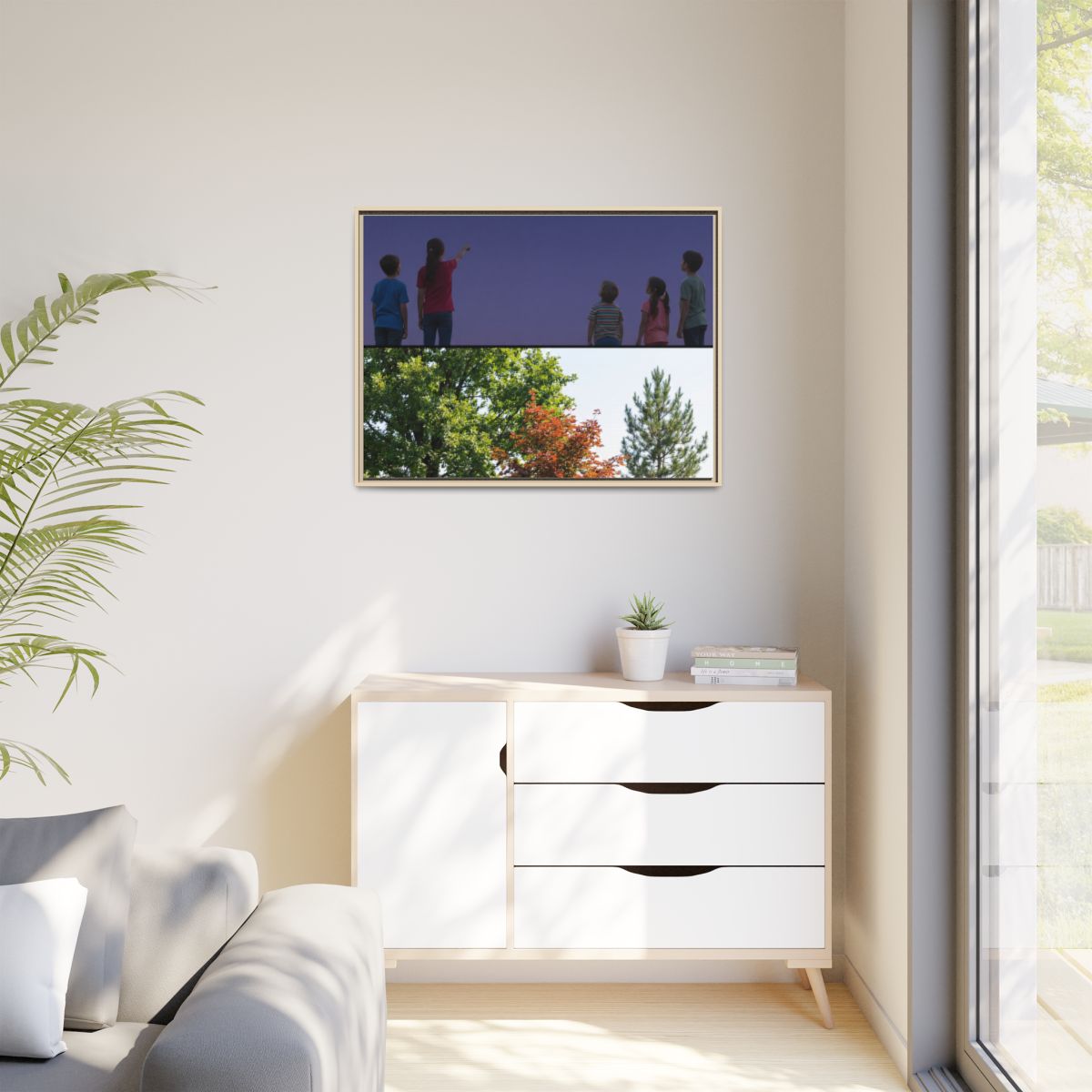 Matte Canvas, Framed - Stardust & Forest Discovery — Natural...