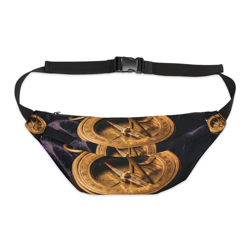 Large Fanny Pack with Vintage Sundial Compass