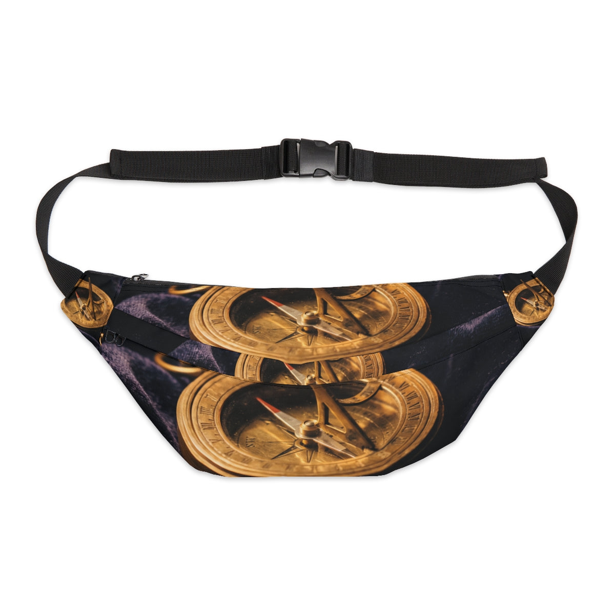 Large Fanny Pack with Vintage Sundial Compass