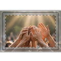 Hand Flag - Golden Rays of Unity Wall Art (1 & 5 pcs) |...