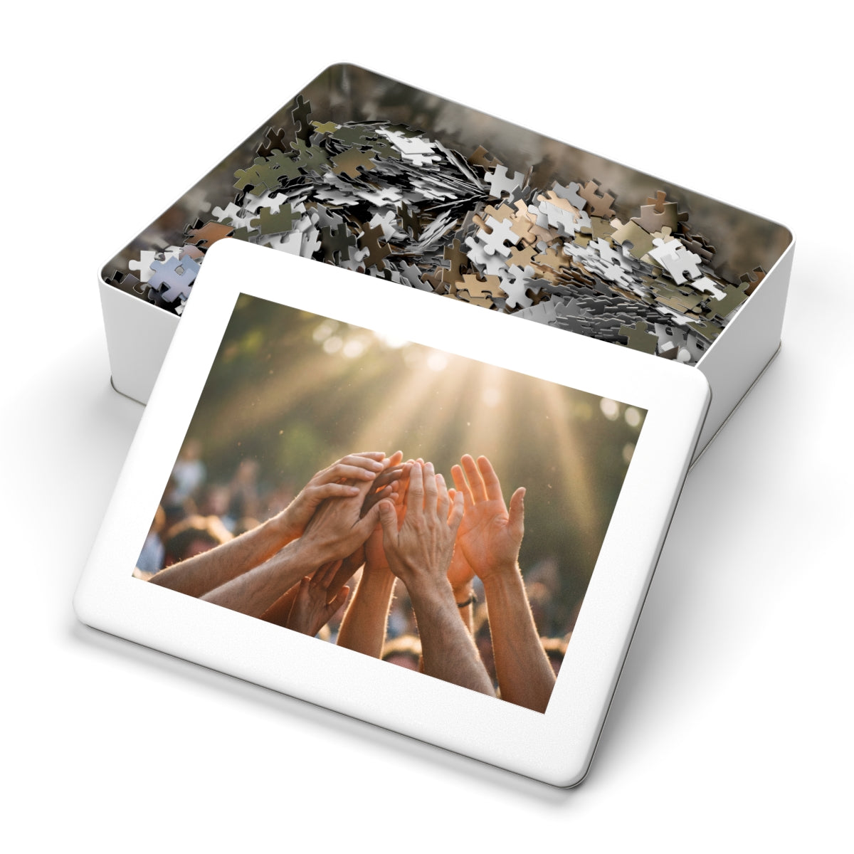 Jigsaw Puzzle with Tin - Golden Rays of Unity Wall Art (30...