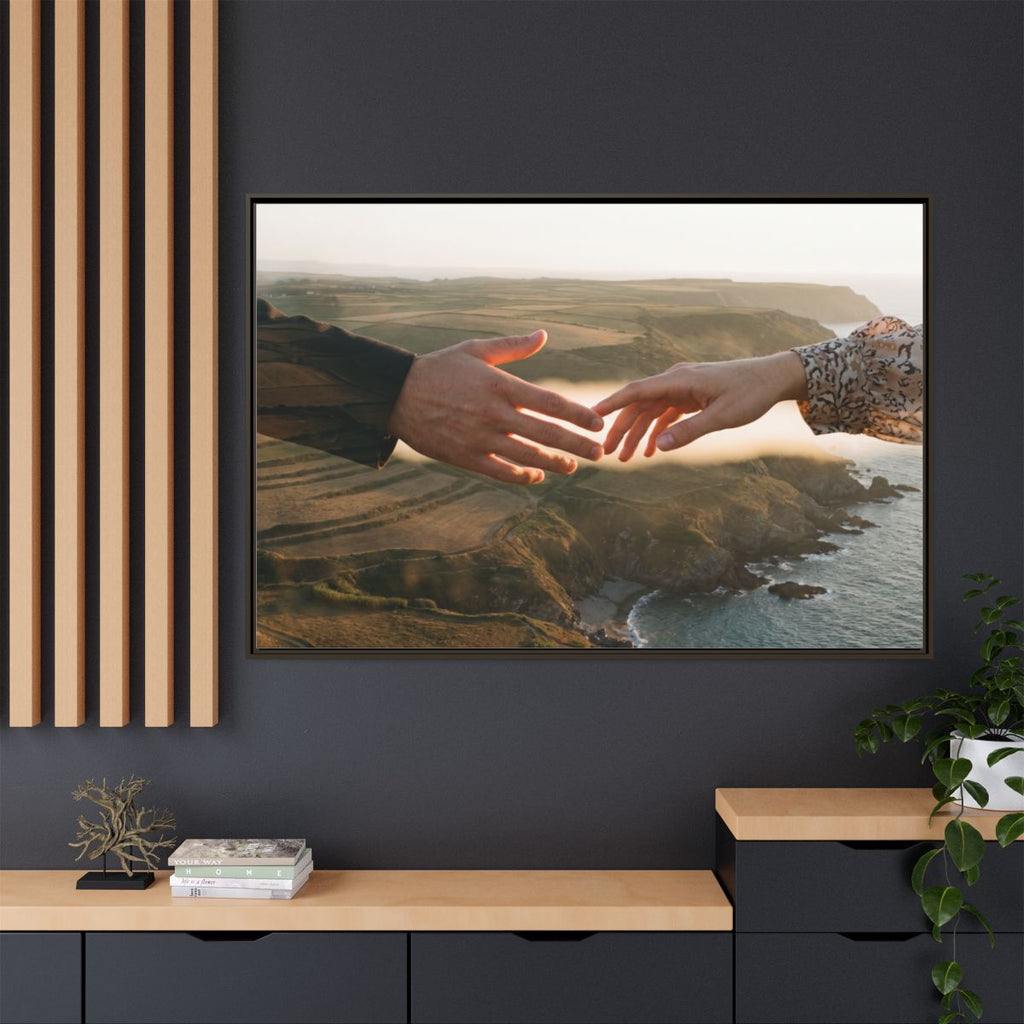 Matte Canvas, Framed - The Infinite Touch | Ethereal Coastal...