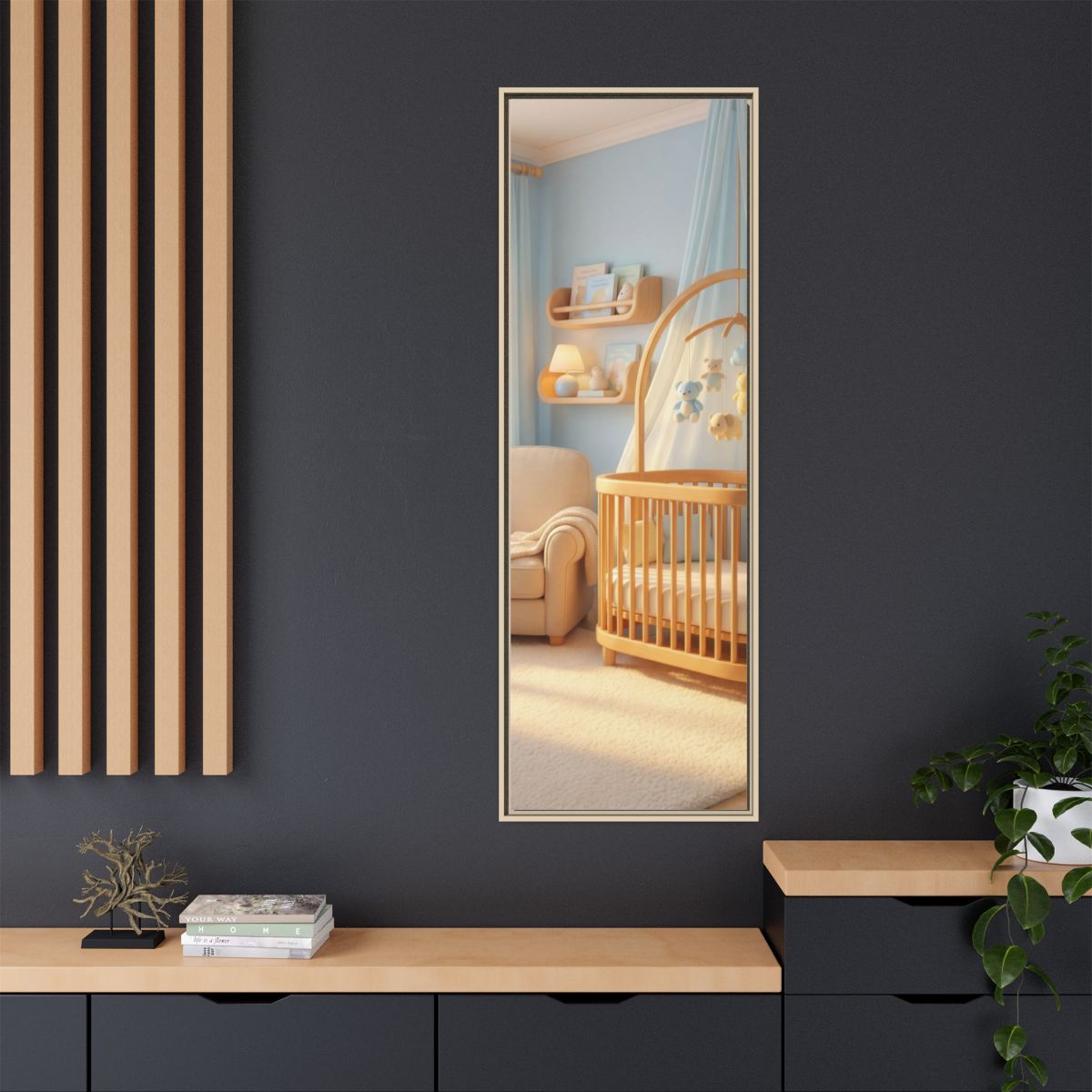 Matte Canvas, Framed - Dreamy Serene Nursery Art — Natural /...