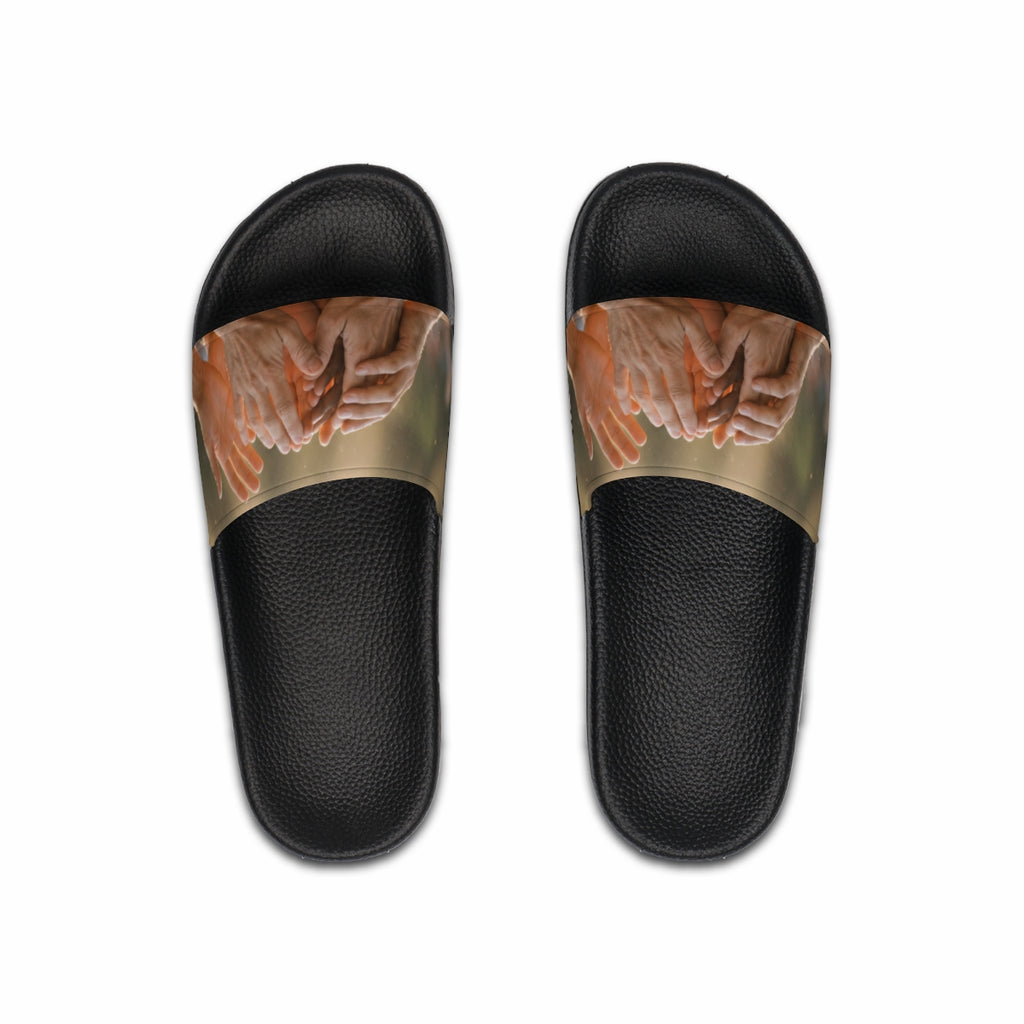 Men's Slide Sandals - Golden Rays of Unity Wall Art |...